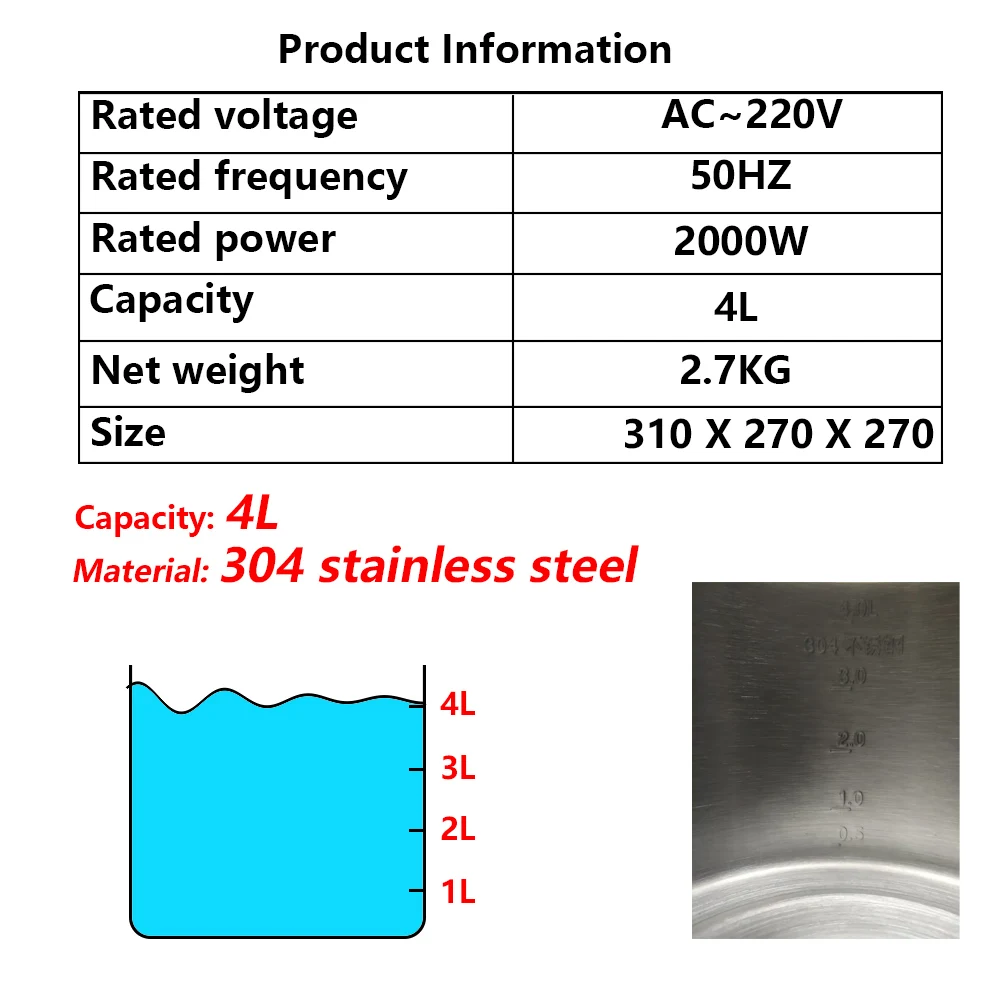 4L Large Household Sauna Steam Generator for Spa Tent Body Therapy Fumigation Machine Home Steamer Therapy for Casks Heating