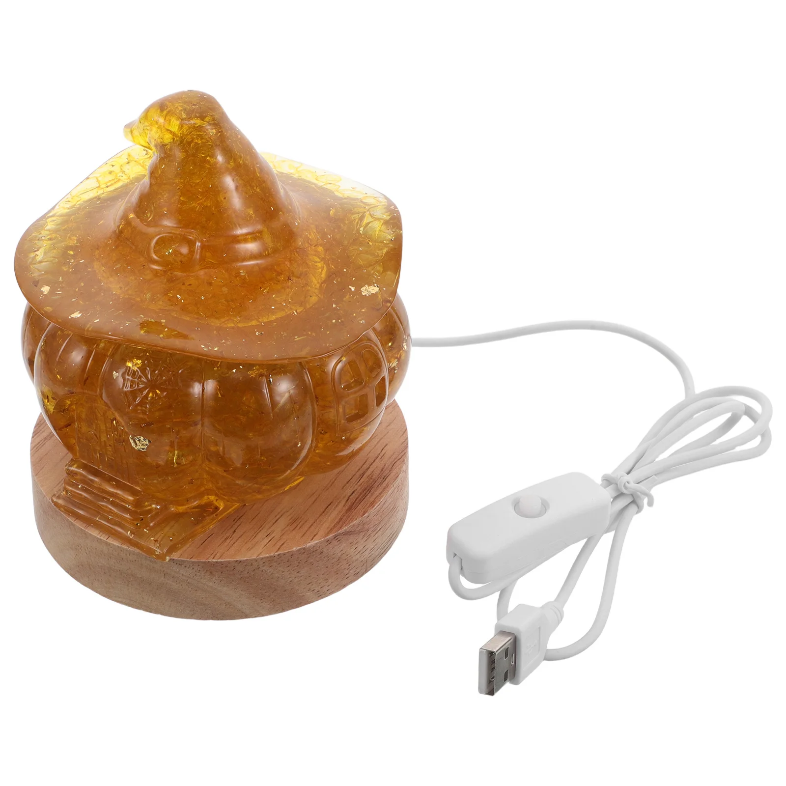 

Pumpkin Night Light Led Crystal Pumpkin Lamp Wood Base Glow In Dark Fall Decor Halloween Thanksgiving Bedroom Desk