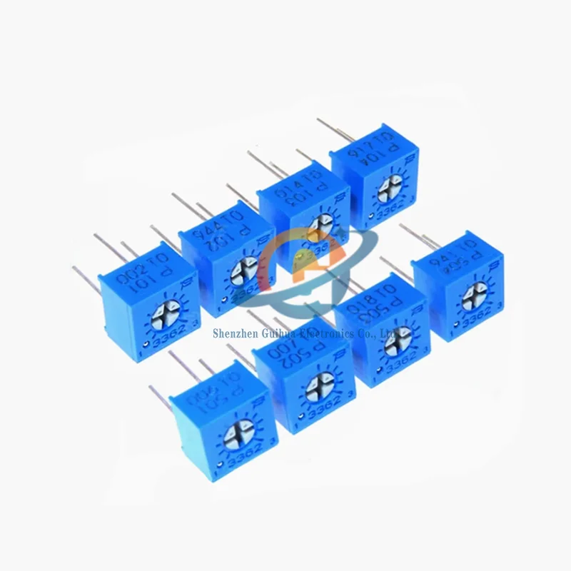10pcs 3362P potentiometer precision adjustable resistor standing type 1M/5/500/2/20/200/100R10K50K