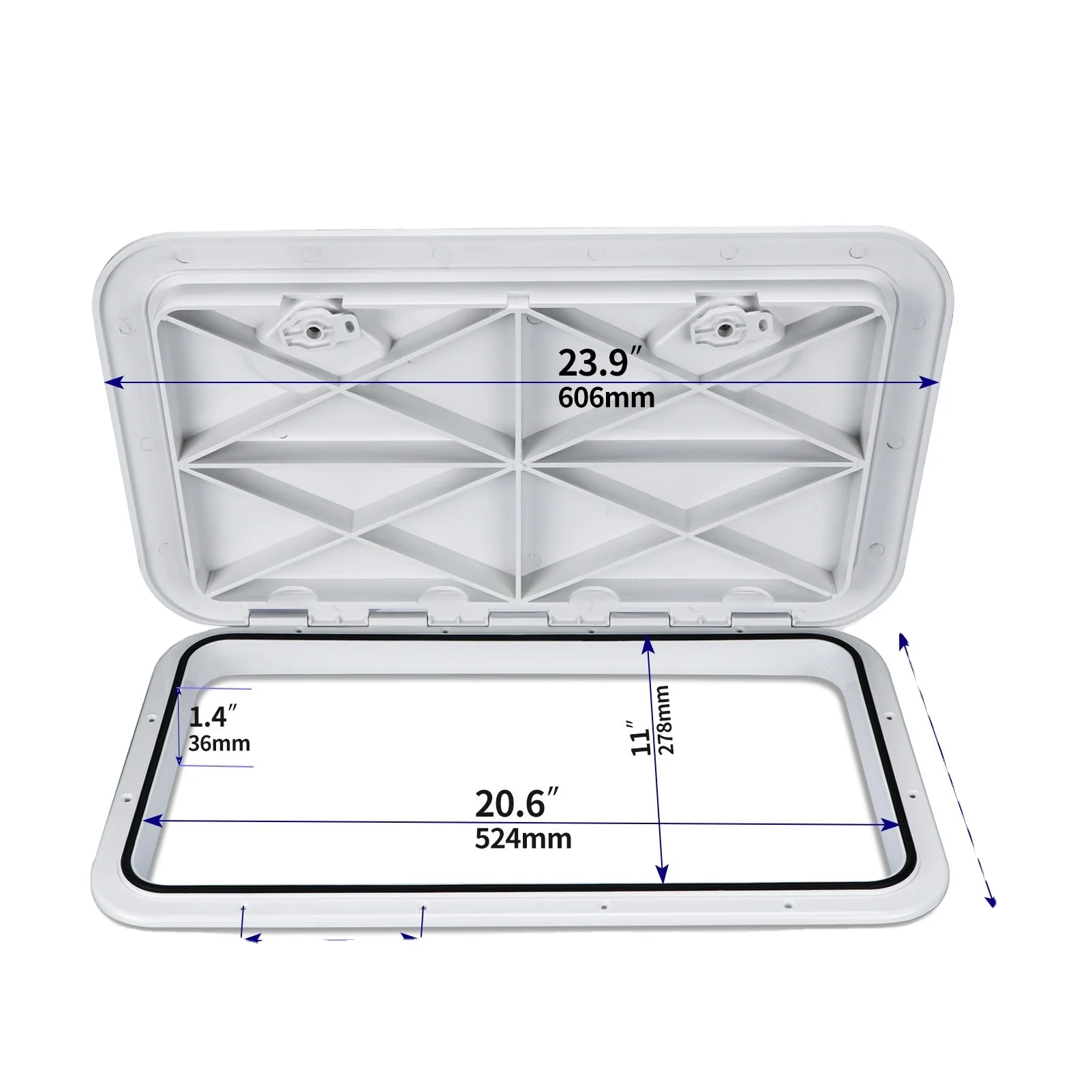 

Белая нескользящая квадратная крышка люка для осмотра морской яхты, новый сорт