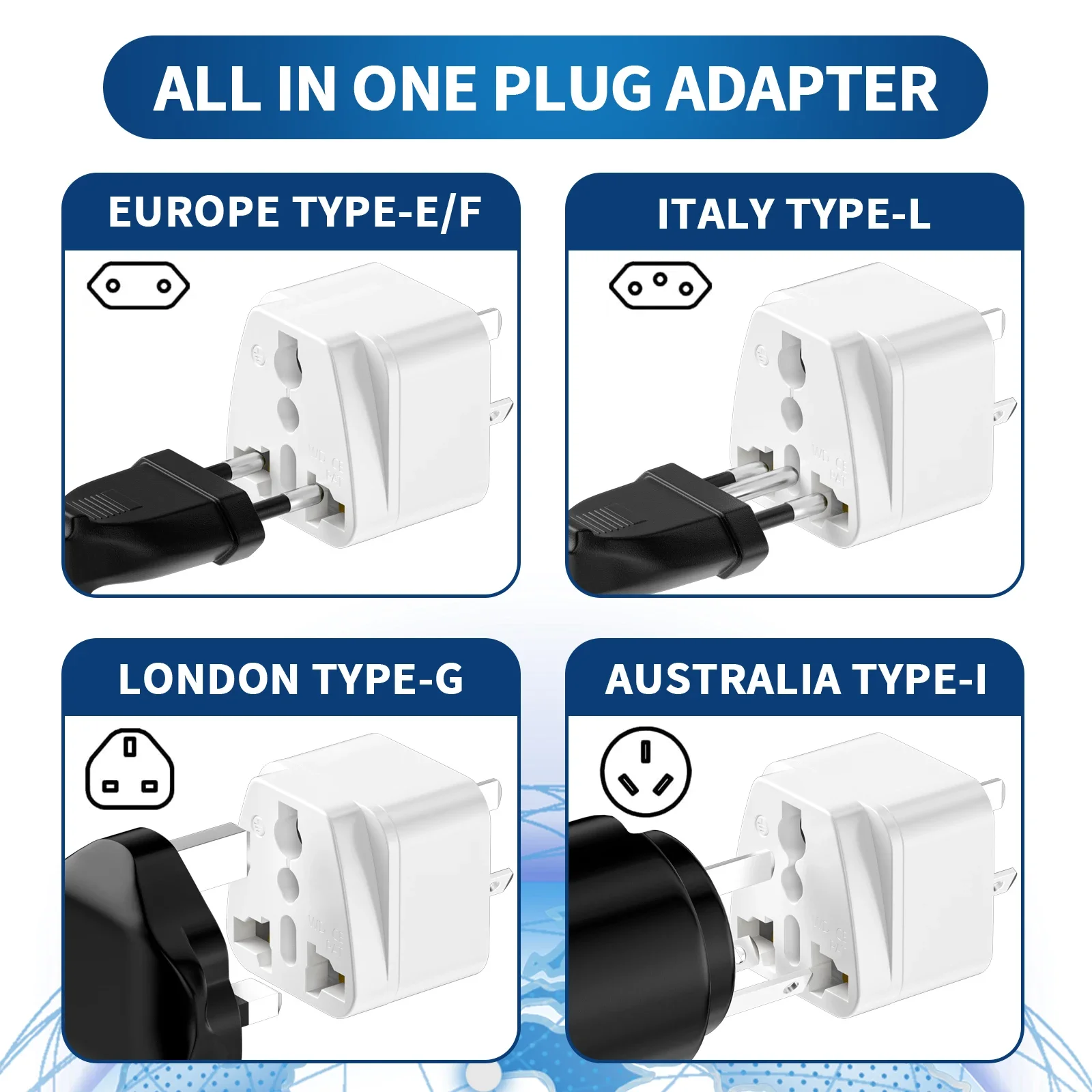 3 PCS Australian Universal Travel Plug Adapter, Australia to EU US UK Converter Socket 3 Pin Safety Ground Pin Travel Adapter