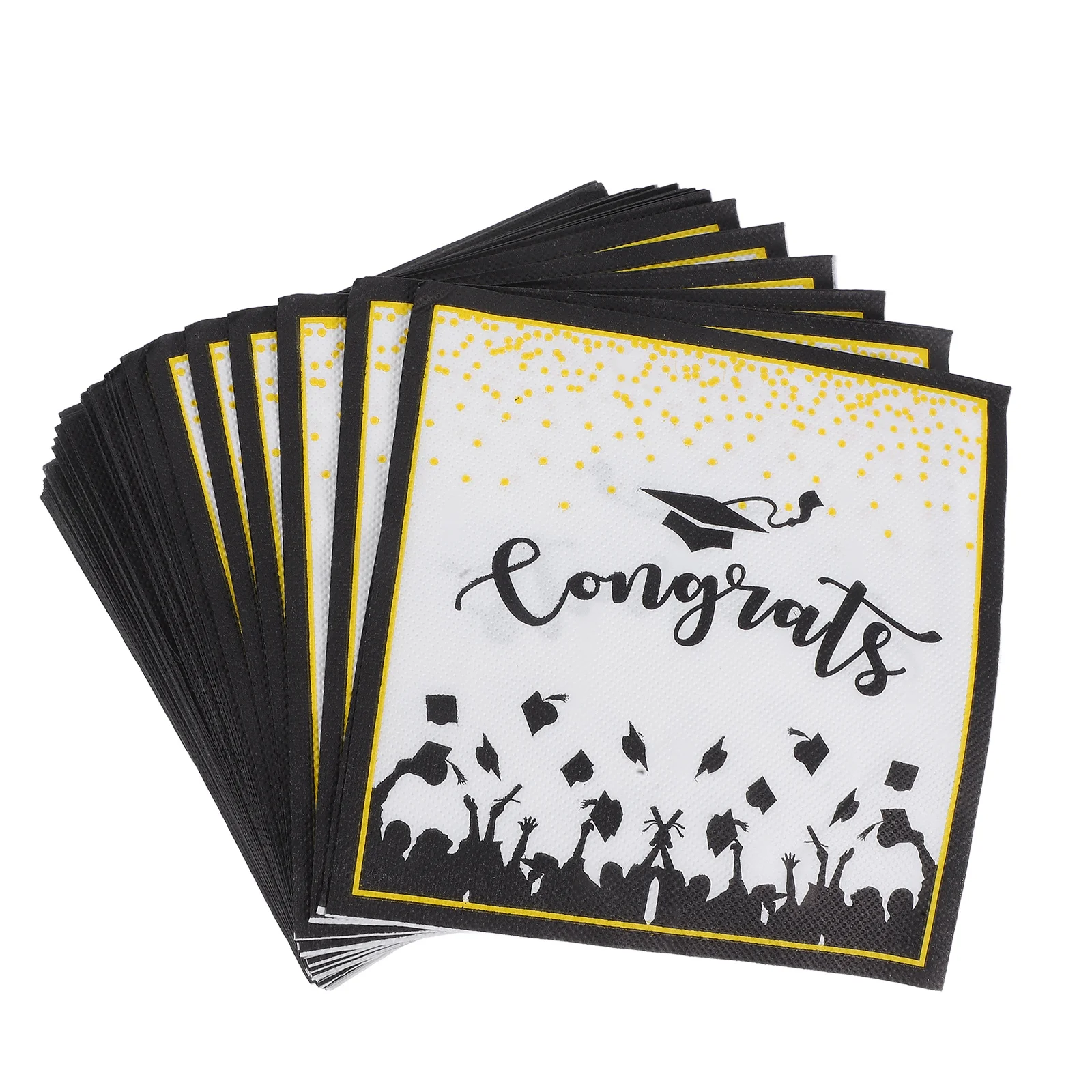 

100pcs Graduation Party Napkins Unique Mortarboard Design Thick Soft Paper For Indoor Outdoor Celebrations Dinner Napkins