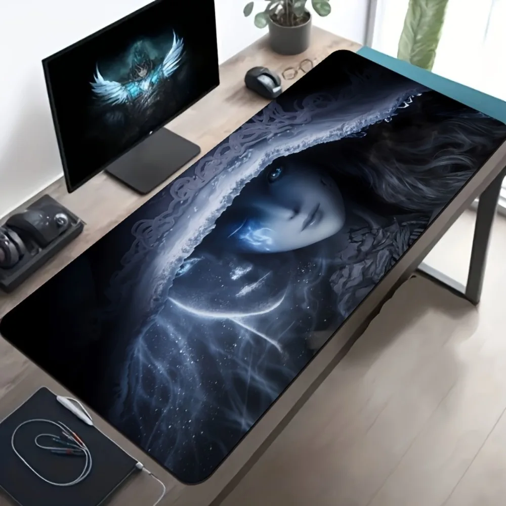 

One-piece diatom mud moon princess large game mouse pad - non-slip rubber base, suitable for gamers office school electronic