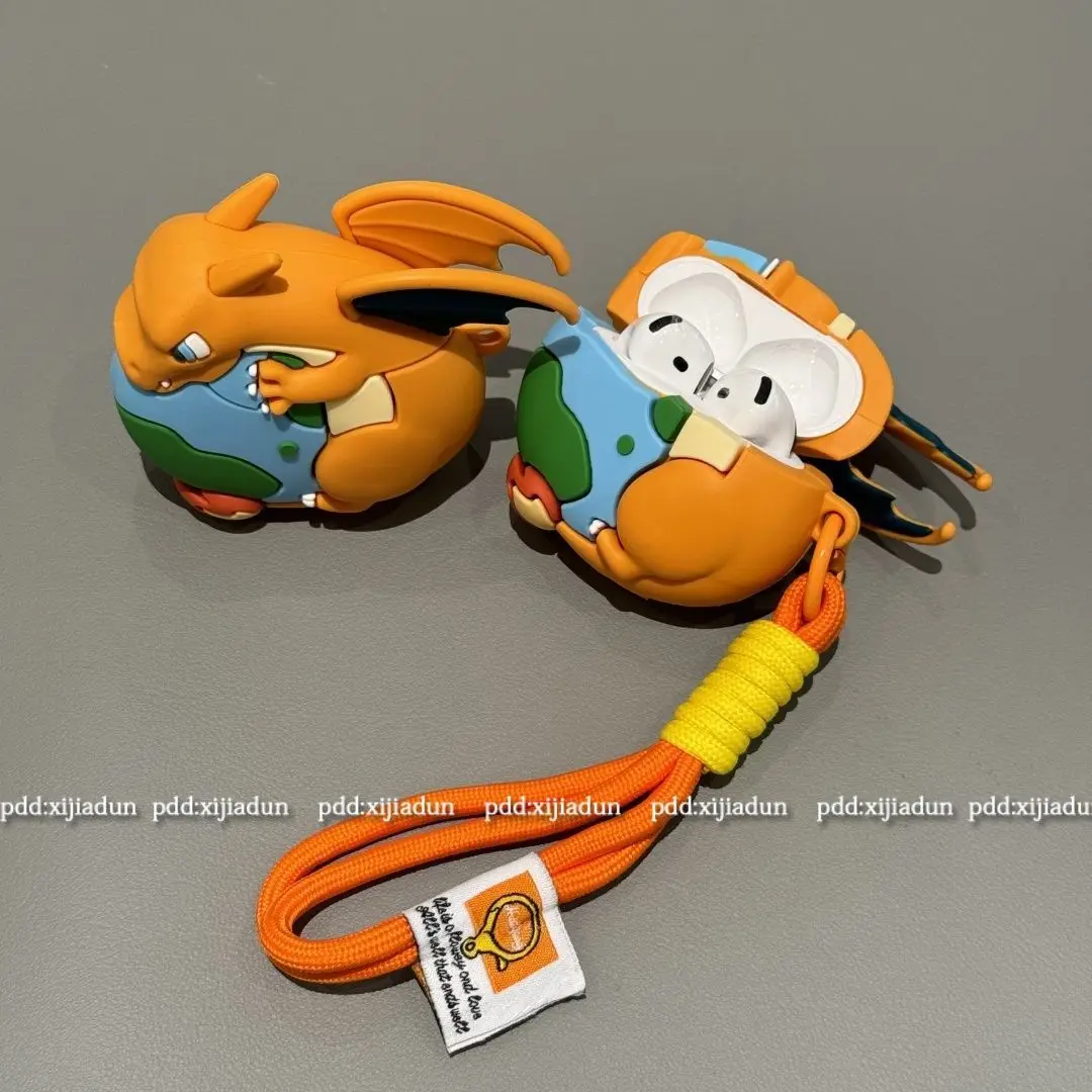 حافظة لهاتف AirPods Pro3 بوكيمون كارتون Charmander غلاف ناعم من السيليكون لأجهزة AirPods Pro2 4 3 غطاء حماية مقاوم للصدمات