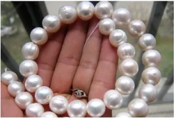 Large AAA 12-13mm Natural South China Sea White Baroque Pearl Necklace 18 