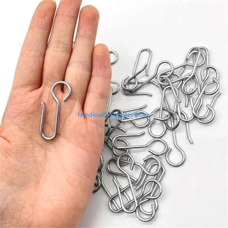 R1WA 30Pcs Metal Curtain Track Hooks S Shaped for Ceiling Curtain Track Home Decors