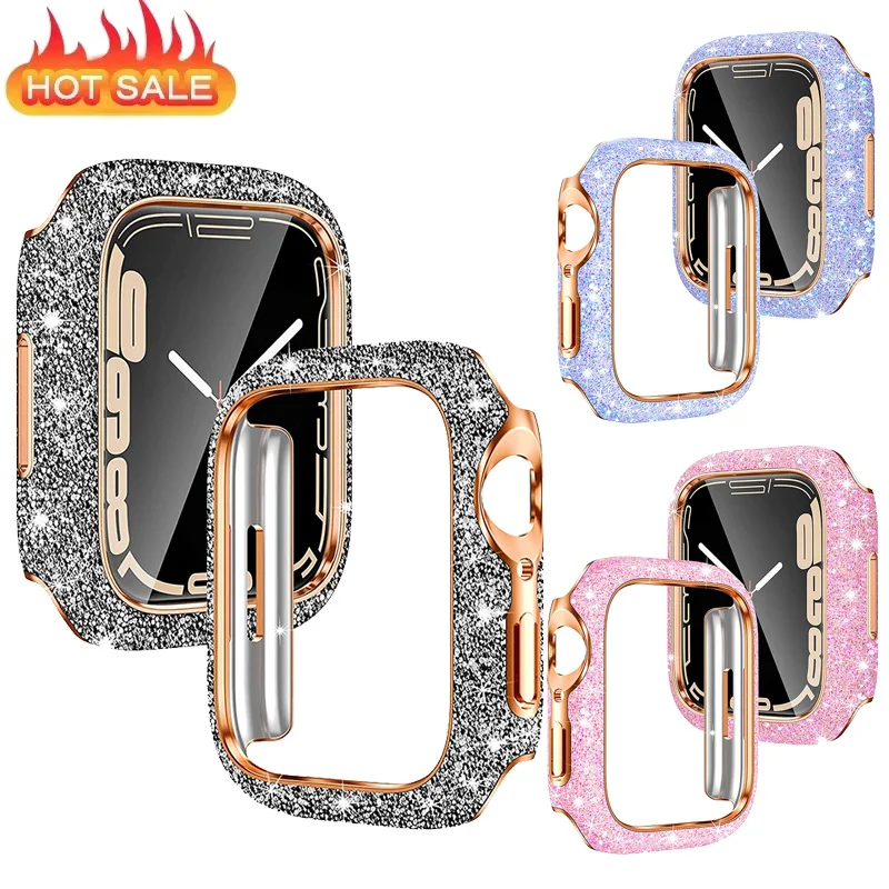 

Diamond Case For Apple Watch 10 46/42mm fashion Crystal fall-proof protective shell iWatch 9 8 7 6 5 SE 45/41mm 44/40mm cover