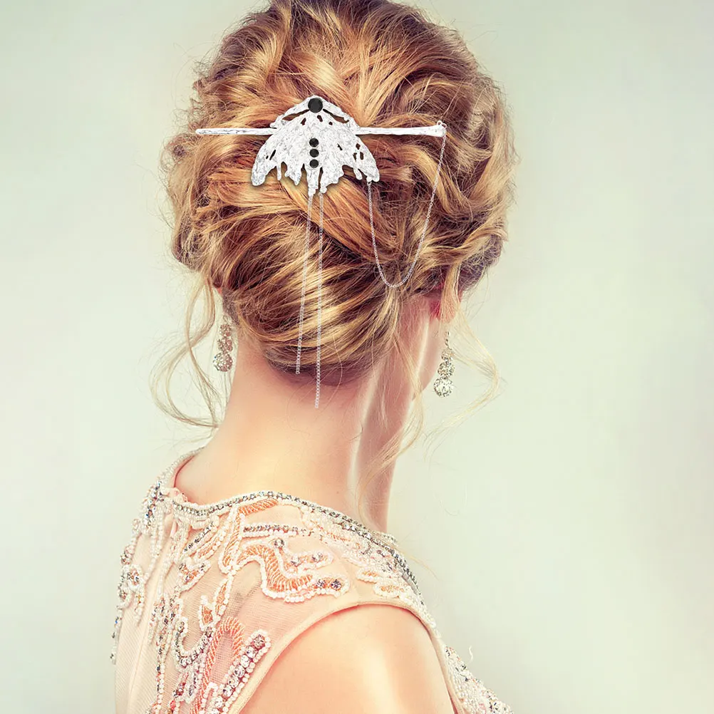 

2pcs Hair Slide Pin Tassel Bun Ponytail Holder Barrette Hair Chinese Style Ancient Hairpin Women Girl Headwear