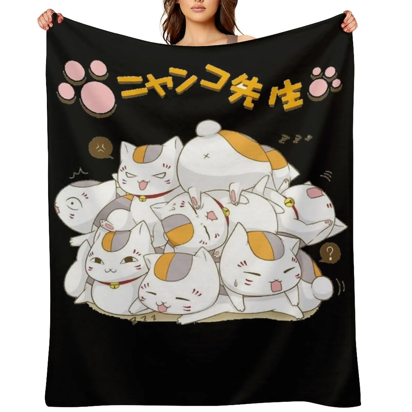 

Nyanko Sensei ( Natsumes Book of Friends) Classic Throw Blanket Luxury Thicken Flannels Shaggy Blankets