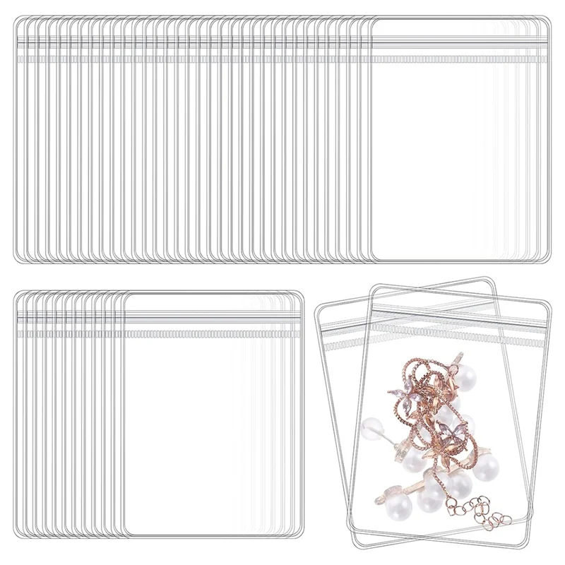 ABRB-80 Stuks Sieraden Zakken PVC Plastic Verpakking Opslag Pouch Self Seal Sieraden Pouch Rits Zak Anti Oxiderende Lock Zakjes