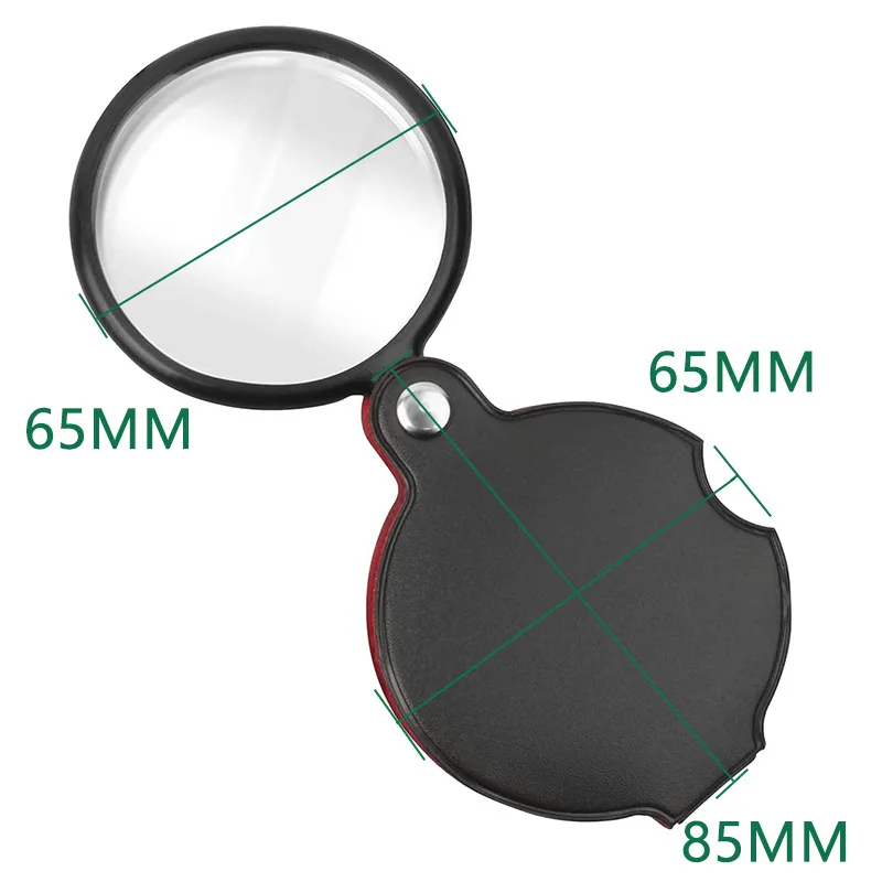 Imagem -02 - Portátil Dobrável 10x Lupa Lente de Lupa Mini Bolso Jóias Óculos de Leitura para Idosos 50 60 70 mm