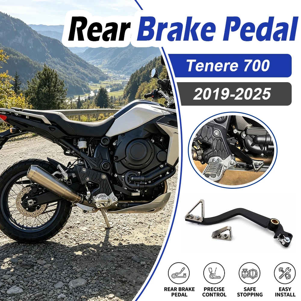 Tenere 700 2024 Motorcycle Rear Brake Pedal Braking Foot Pedal Flexing Reduce Kit For Yamaha Tenere700 T7 T700 XTZ700 2019-2025