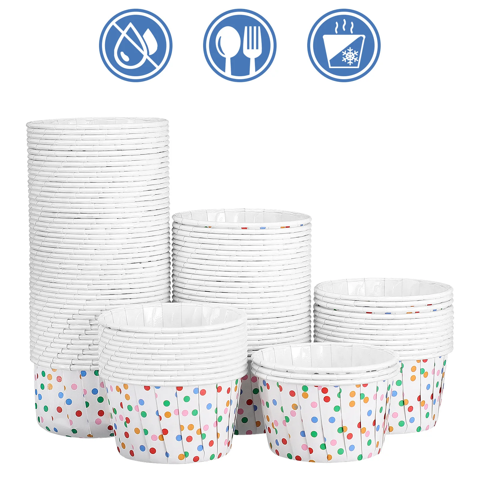 

Disposable Sundae Cups Food-Grade Paper Baking Cup Wraps Biodegradable Ice Cream Cups For Kids Party Baby Showers Bakeries