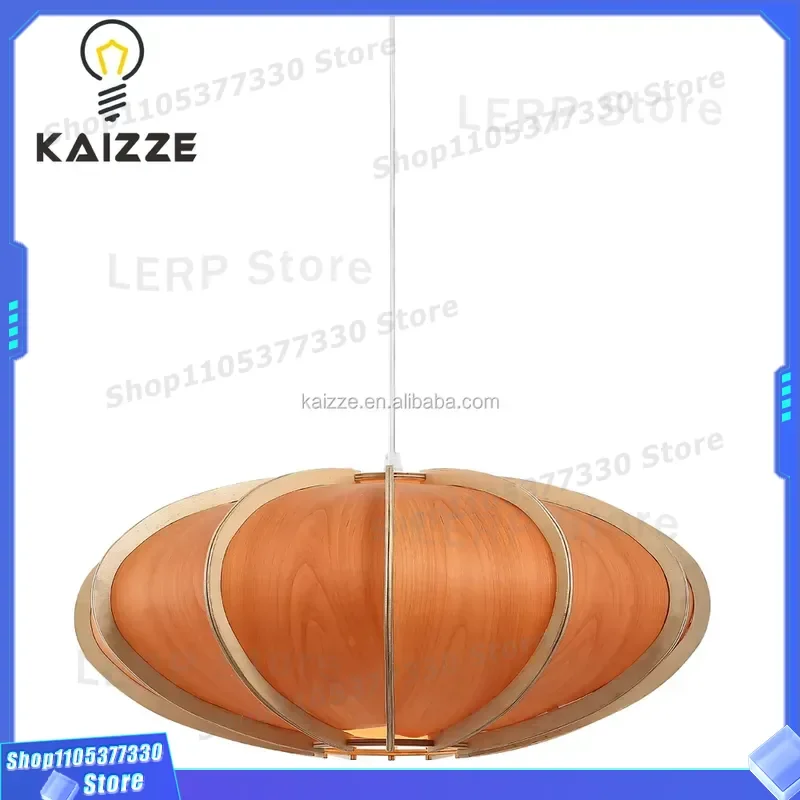 Japanese Style Wooden Chandelier Indoor Ceiling Lamp Natural Wood Pendant Light for Living Room Bedroom Home Decor Lighting