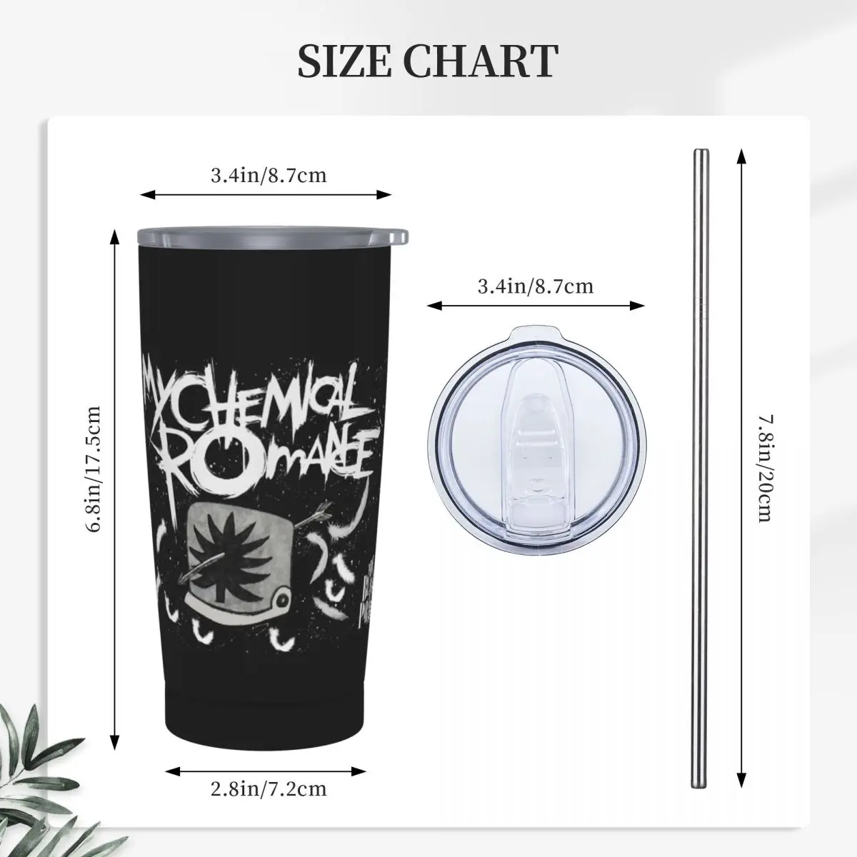 Mcr Band Punk Rock My Chemical Romance Stainless Steel Tumbler Vacuum Insulated Mugs Thermal Cold Cups Straw With Lid 20oz