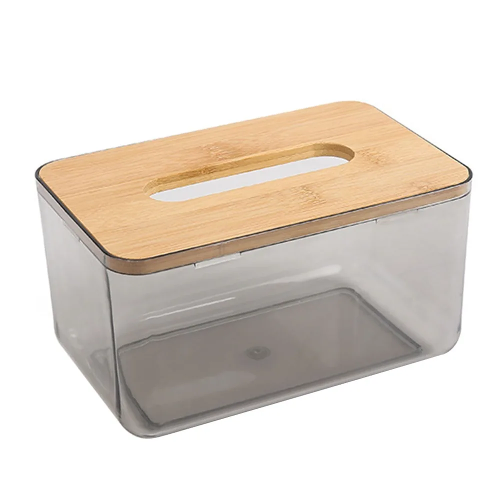 Practical Tissue Dispenser Box PP + Composite Plate Modern Napkin Box Holder With Cover Minimalist Paper Holder Living Room