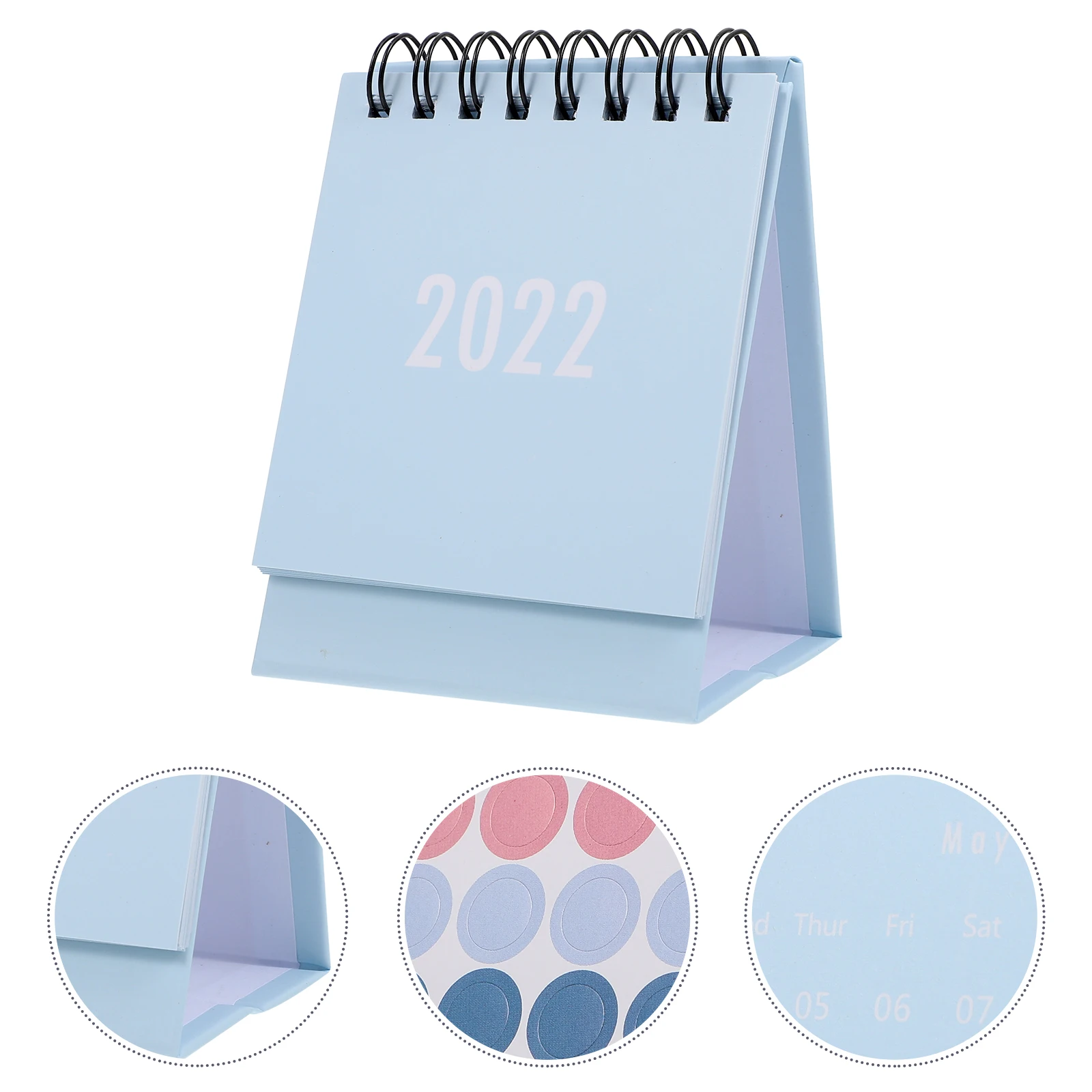1pc Mini Calendar 2022 Office Desk Grey Earth Tones Planner Year Schedule Foldable Saves Space Home Style Mark Date