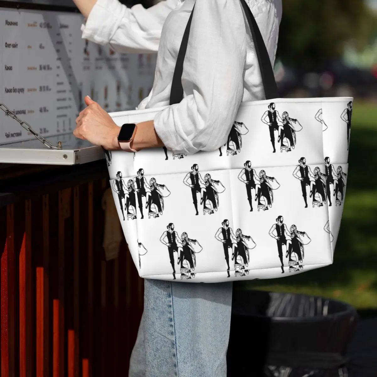 

Classic Fleetwood Mac Rumours Logo Beach Tote Bag Sport Gym Yoga Duffle Large Tote Bag Women Travel Bag Fitness bag