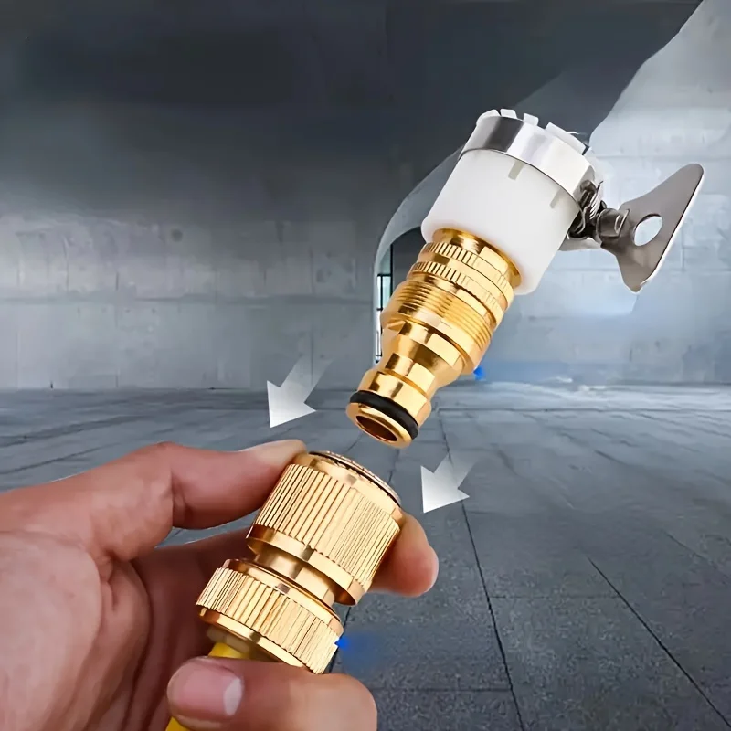 Aluminum Garden Hose Tap Connector, Universal Threaded Faucet Adapter for Watering Equipment, Car Wash Accessory