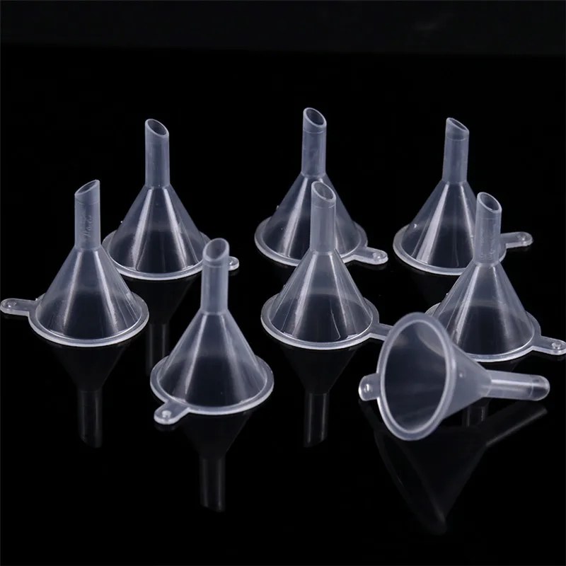 10PCS Mini Funnels Plastic Small Plastic For Perfume Diffuser Bottle Mini Liquid Oil Funnels For Narrow Fine Bottleneck Bottles