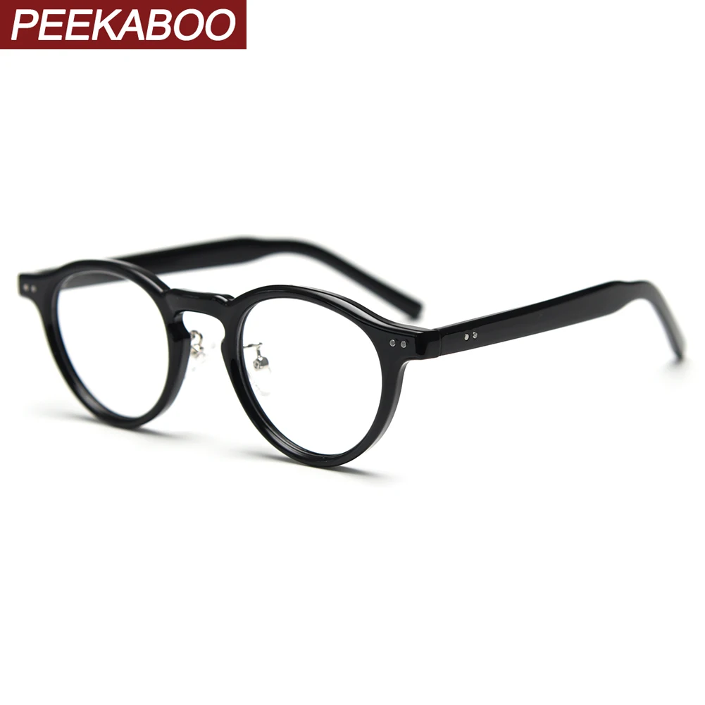 

Peekaboo мужские модные очки женские TR90 легкие круглые очки для мужчин прозрачные линзы унисекс украшения зеленый черный коричневый