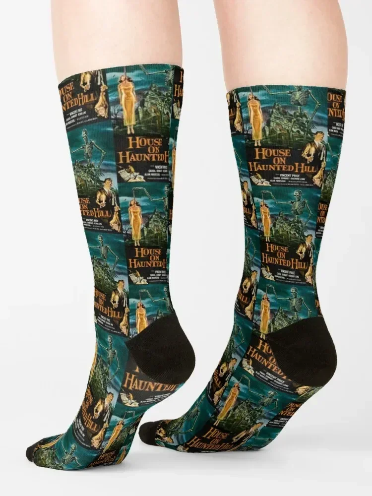 Calcetines con póster de película House on Haunted Hill, baloncesto argentino, regalos divertidos, calcetines para mujer y hombre