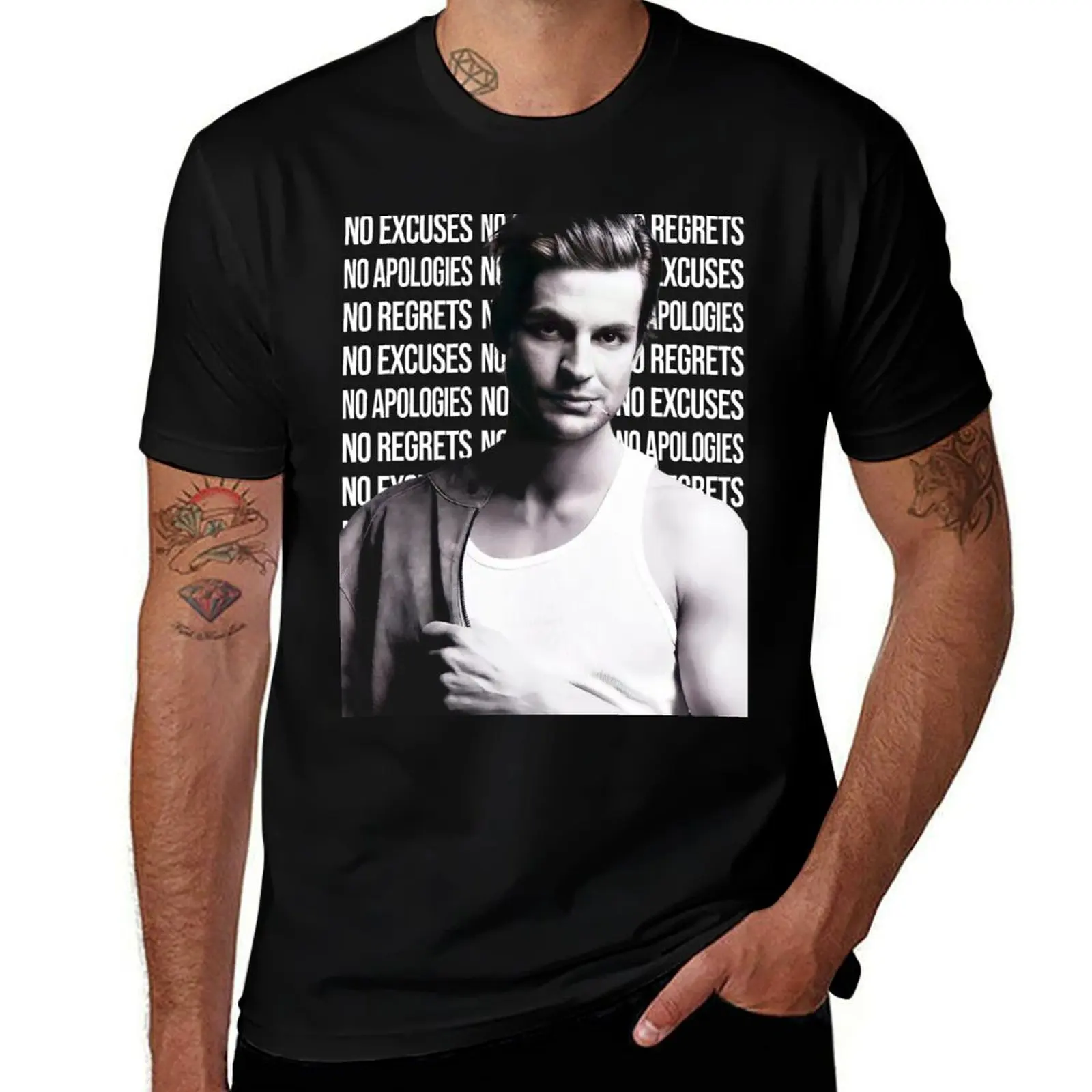 No excuses, no apologies, no regrets - Brian Kinney T-Shirt Gym Wear Breathable Short Sleeve Tee T-Shirt