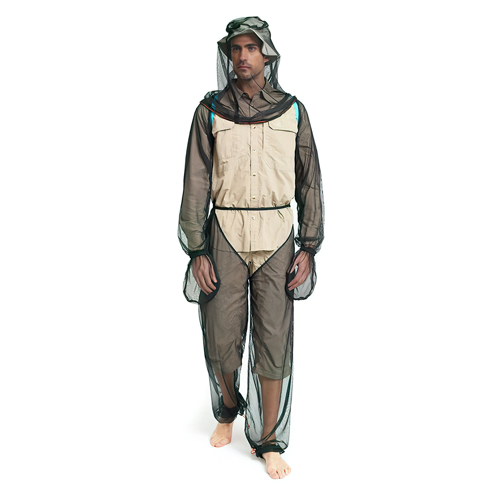 

1 Set/ Breathable Outdoor Net Hand Foot Cover Arm Leg Protection Pants Suit for Fishing Hunting Camping (Size )