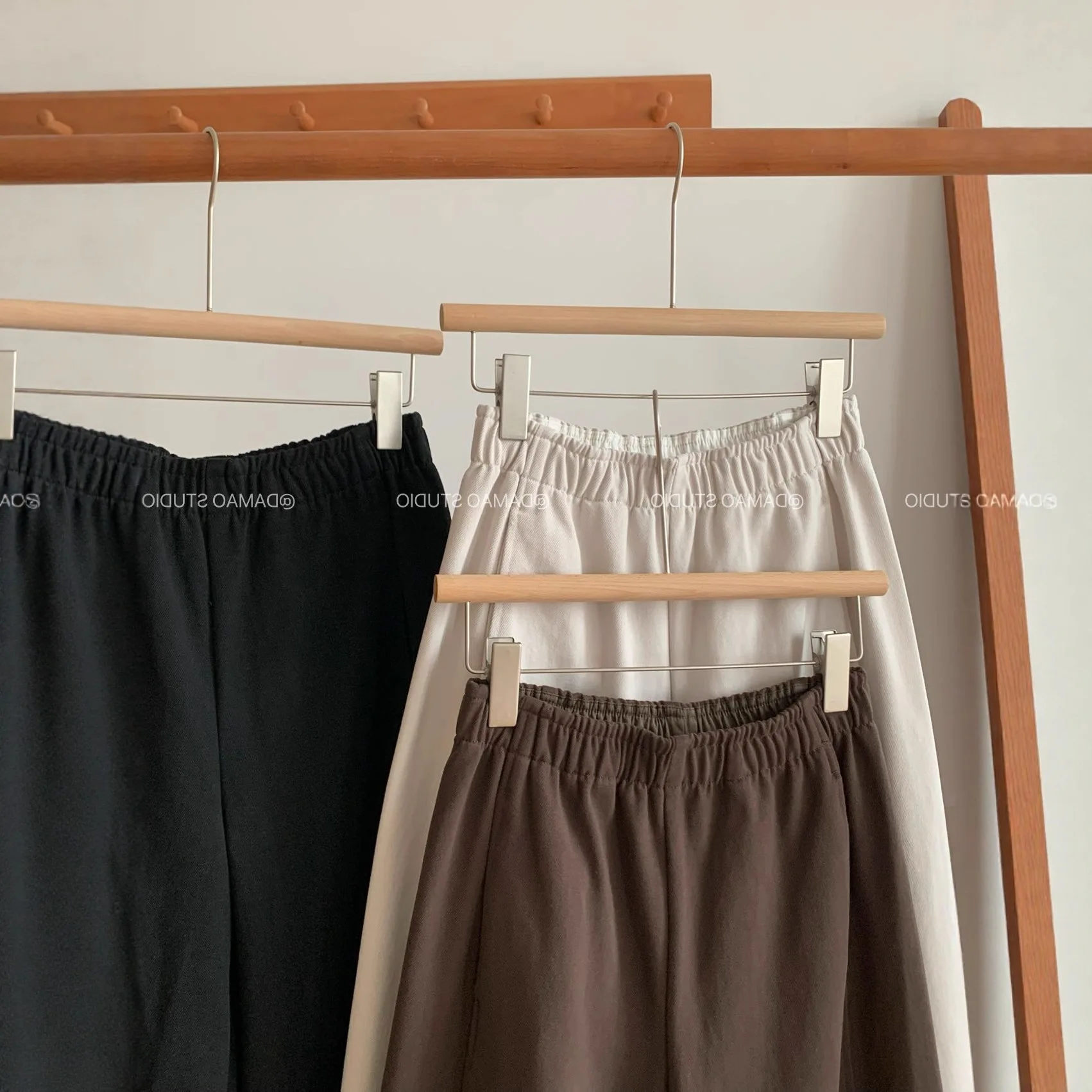 韓国ハイウエストパンツ綿フリース裏地パンツルーズ弾性ウエストパンツ多機能日常ラウンジウェアズボン