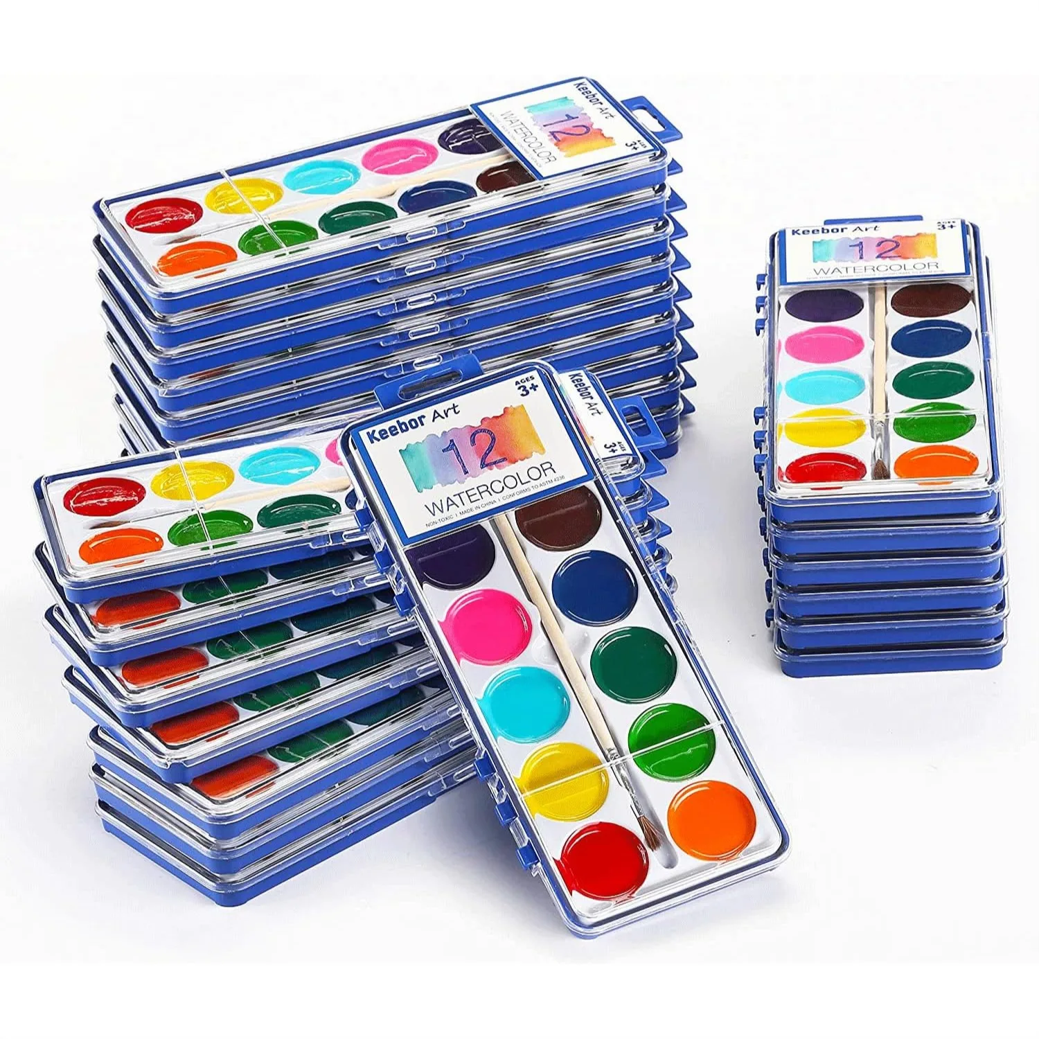 

24 Pack Watercolor Paint Set for Kids with 12 Colors, Washable Bulk Party Favors, Classroom Supplies & Gifts