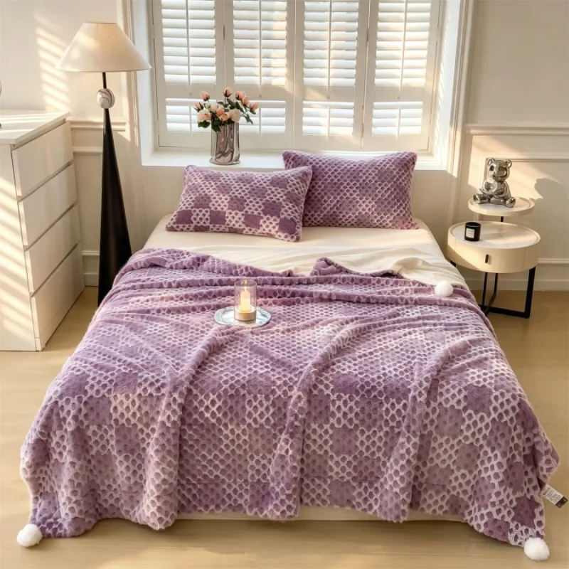 Luxury High Quality Double Sided Heavy Weight Italian Style Blanket Warm Multi Functional Throw Blanket For Autumn Winter