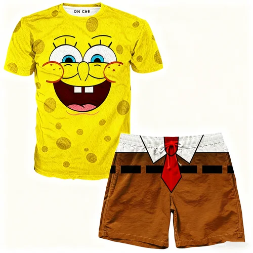 Imagen 1 del producto Conjunto de traje Patrick Star y Bob Esponja, nueva ropa informal bonita a juego de dibujos animados para hombres y mujeres K