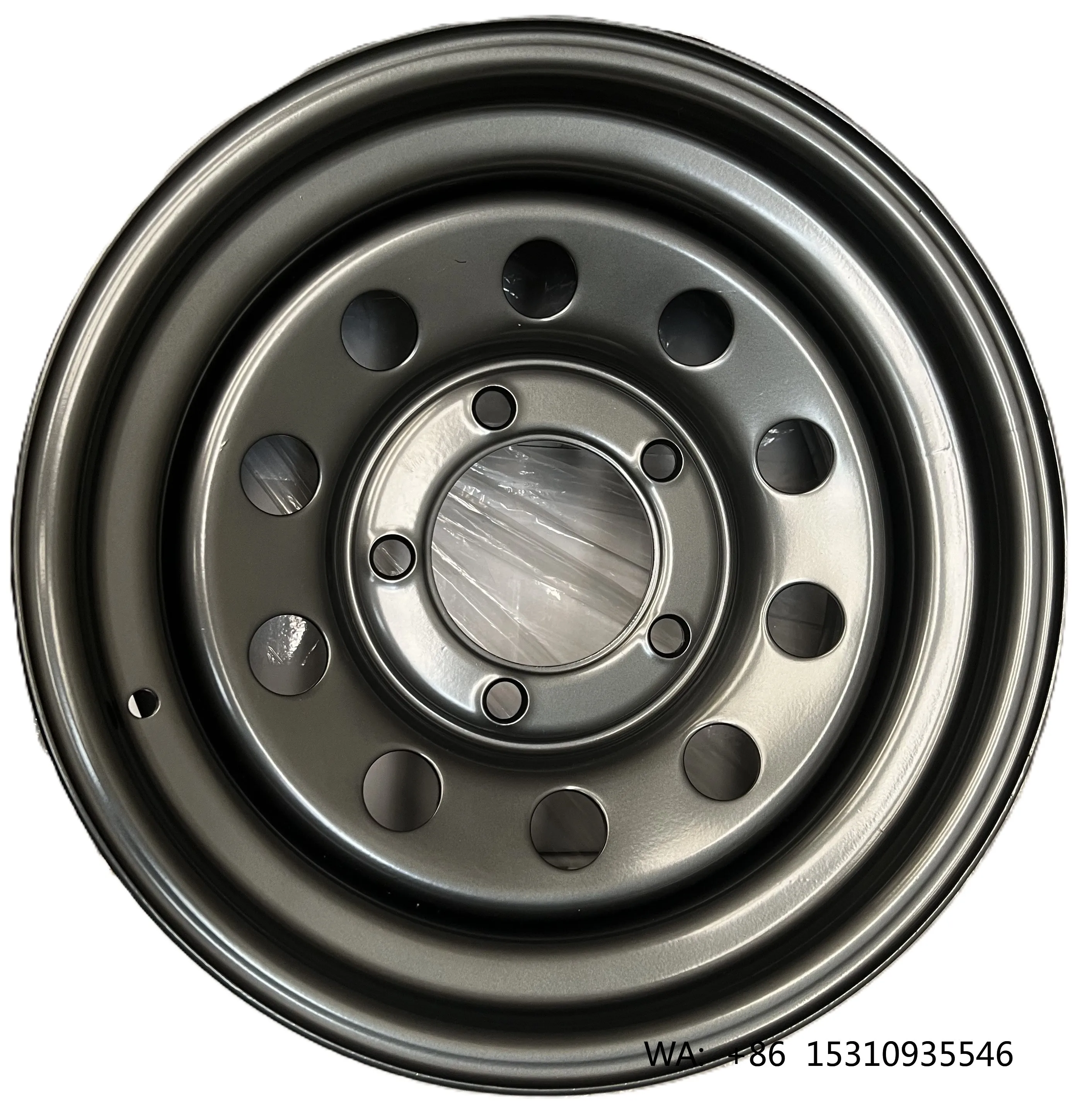 

Customize 16X8J Gunmetal Gray Steel Wheel Round Hole 15" 16" 17" 18" 20" PCD 5x139.7 5x150 6x139.7 Rims for Offroad 4x4 Cars