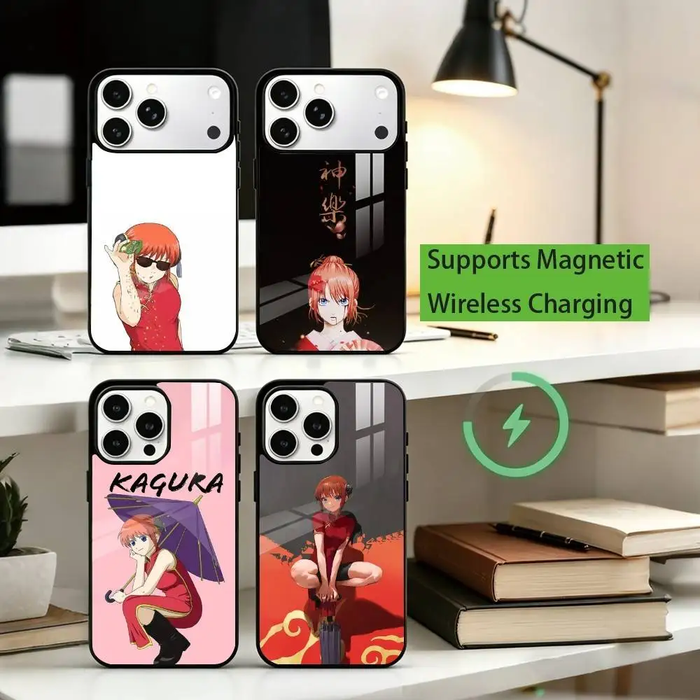 

A-Anime Gintama Kagura Phone Case For iPhone17,16,15,14,13,12,11 Plus,Pro Compatible with magnetic wireless charging