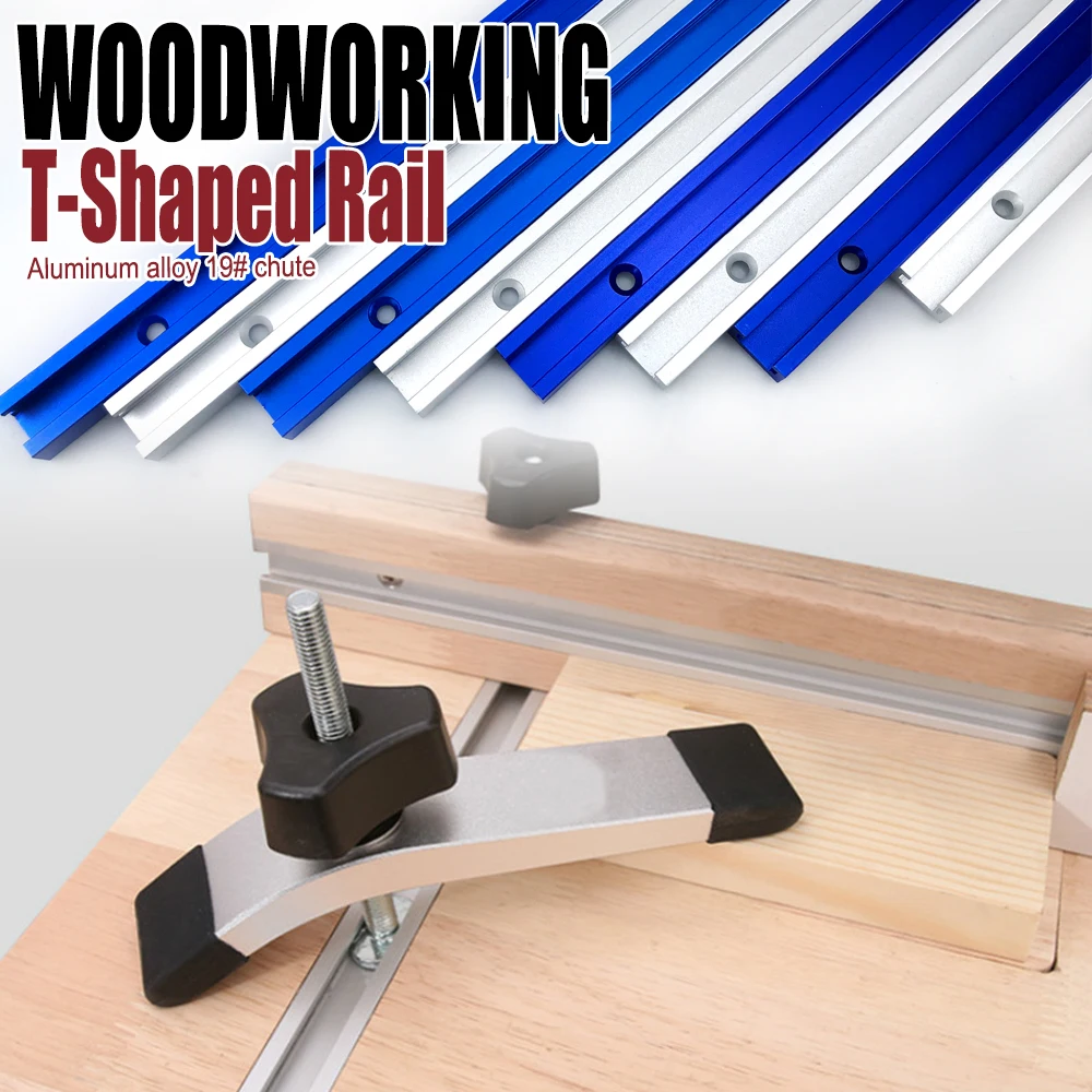 

19# Type T-slot Miter Track T Track Chute Woodworking Tool 300-500mm Aluminium Alloy Guide Rail for Table Saw Workbench DIY Tool