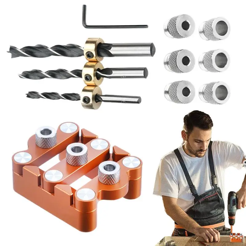 

Woodworking Locator Wood Panel Joints Tool Straight Holes Puncher Accurate Centering Jig Hand Drill Guide For Professionals