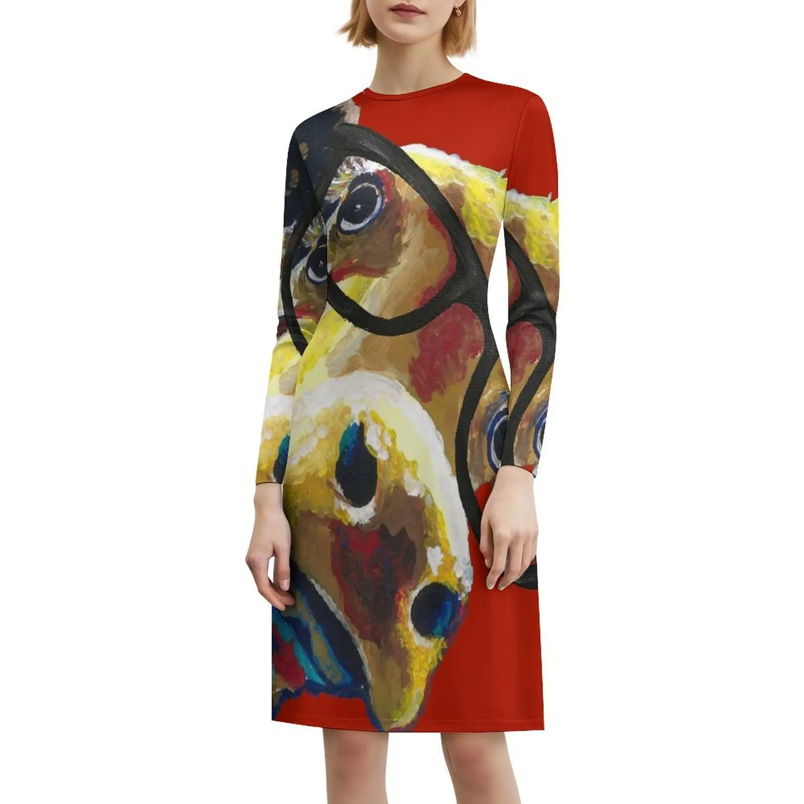 لطيف ملون البقرة الفن البقرة مع نظارات فستان عطلة مثير للنساء شاطئ حفلة عيد ميلاد فستان قصير بقرة البقرة الفن البقرة اللوحة #6