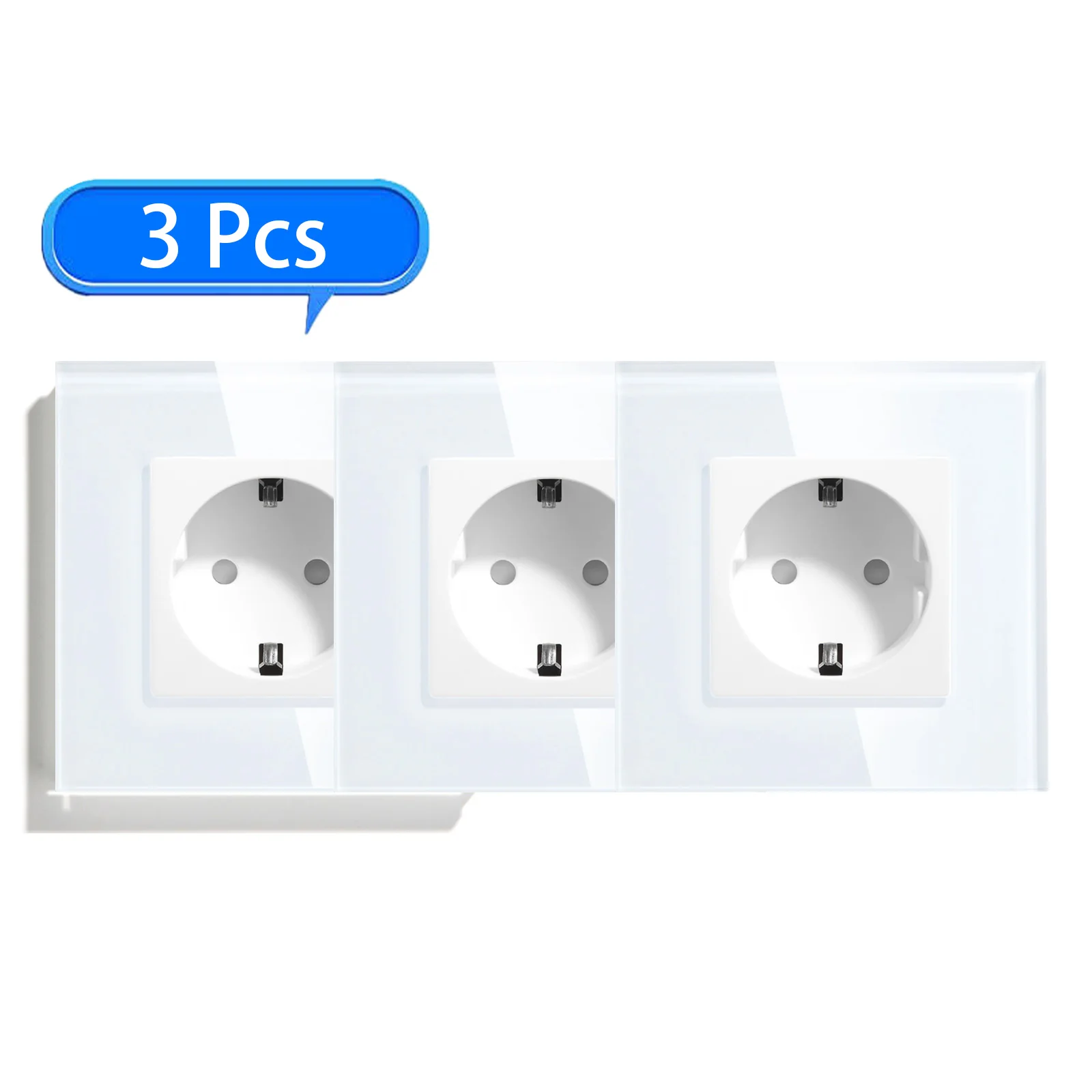 BSEED Wandsteckdose, Glasrahmen, Telefonladung, USB C, Einzelsteckdose, 16 A, EU-Standard, 110 V – 240 V, Steckdose Typ C, Wandmontage