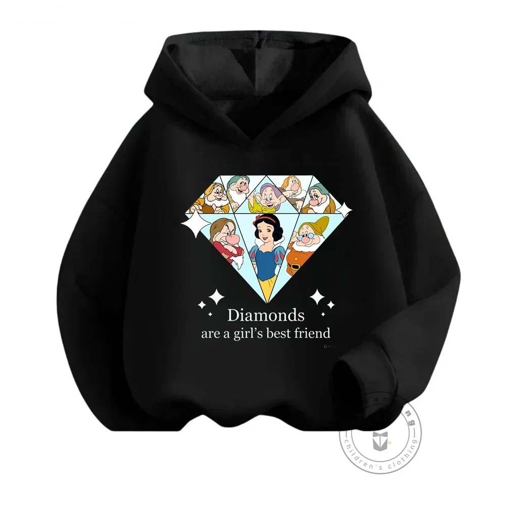 White Snow Princess Kids Hoodie Anime Print Disney Kids Fall Winter Cute Blazer Kawaii Girls Hoodie Casual Korean Sweatshirt