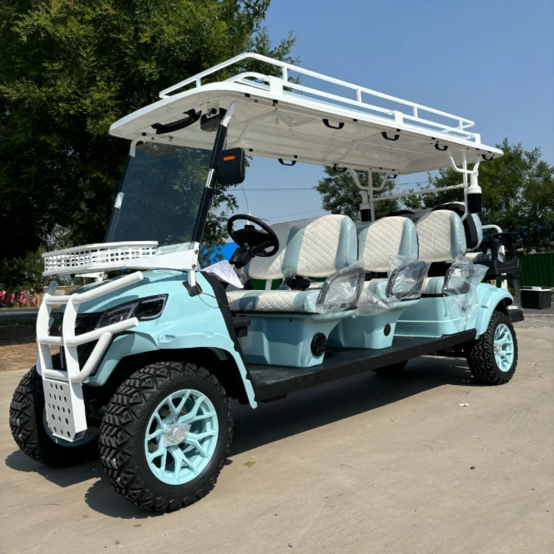 Brand China Buggy Club Car 48V Lithium Battary Electric Off-road 4+2 6 Seats Off Road Electric Golf Cart For Adult