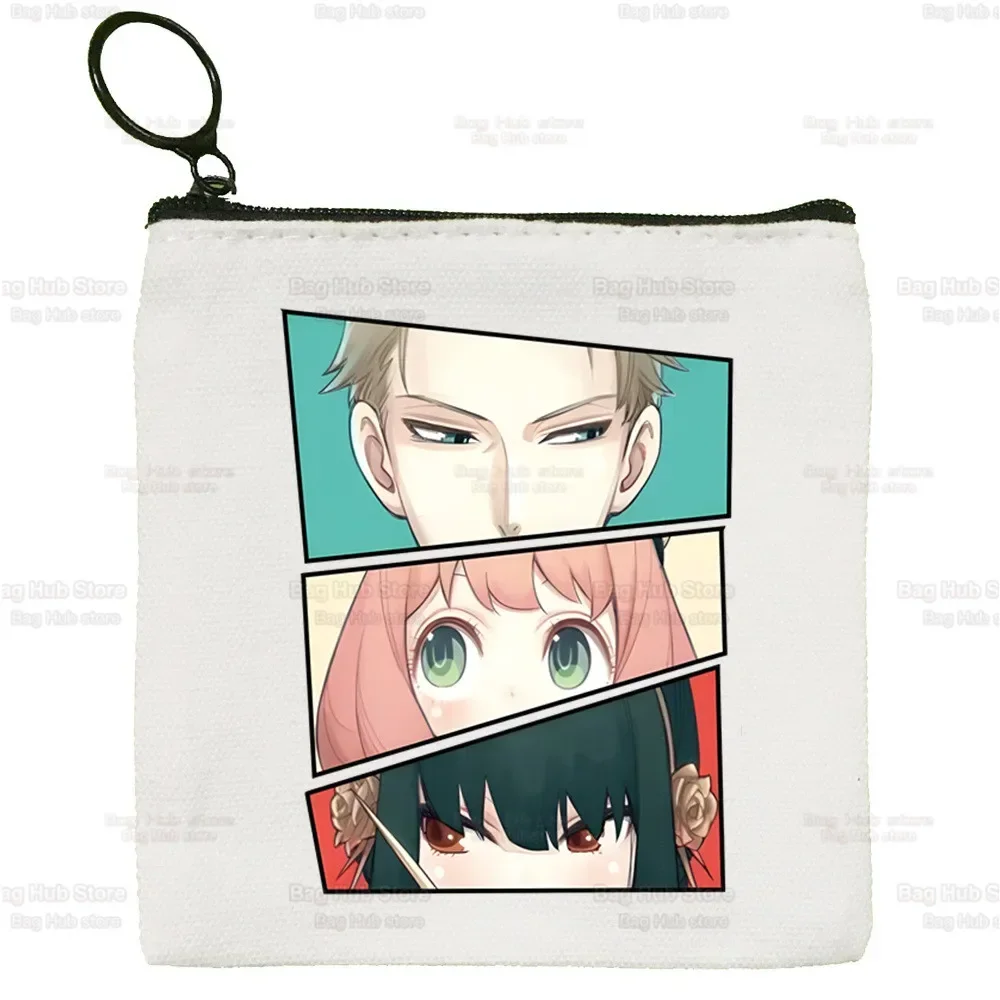 Japanese Anime Spy X Family Anya Canvas Coin Purse Coin Purse Collection Canvas Bag Small Wallet Zipper Key Bag Hand Gift