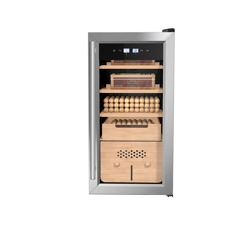 Custom High Quality Large Tall Cigar Cabinet with Climatizator Electrical LED Light Humidor