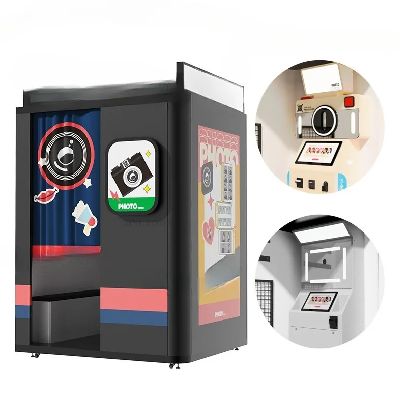 Textured matte black photo booth