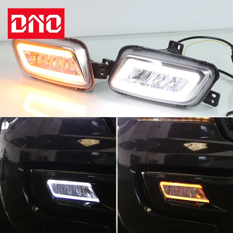 

Car 12V LED DRL Daylights For Ford Everest 2016 2017 2018 2019 Yellow Turn Signal Daytime Running Headlamps Auto Driving Lamp