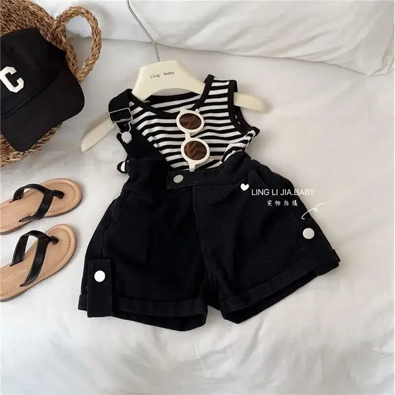 Girls Clothing Suit Children Short-Sleeved Shirt Jeans Skirt 2Pcs Sets Baby Fashion Summer Outfits 2 4 6 7 T