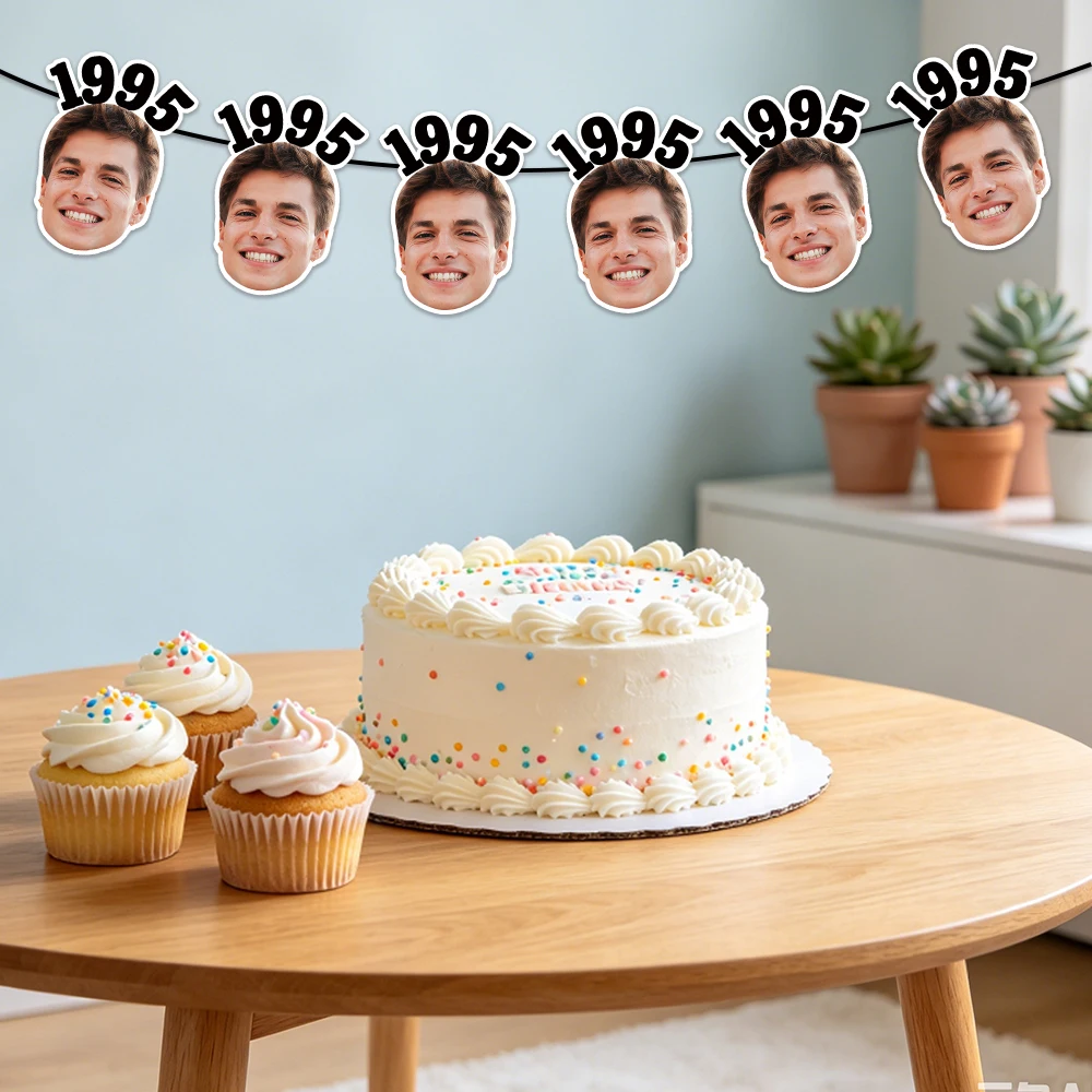 8 Stück Personalisierte Gesichtsfoto-Banner für Jede Party, Lustige Gesichtsausschnitt-Dekoration für Geburtstage, Hochzeiten und Abschlussfeiern