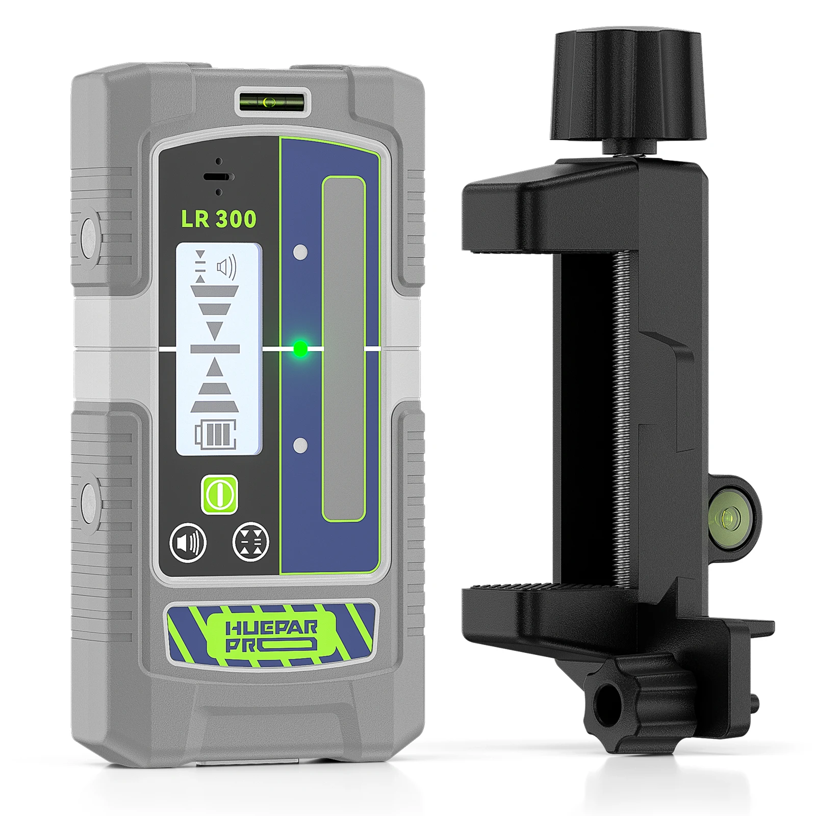 Laser Receiver Huepar Pro Long Distance Laser Detector For Laser Level,Pulse Mode Self-Leveling Laser Tool For Outdoor LR300