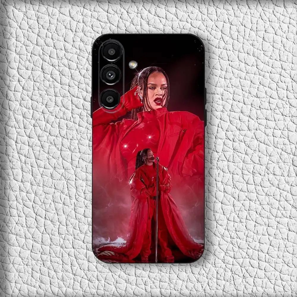 Custodia per telefono R-Rihanna Singer per Samsung Galaxy A73,72,71,A52,51,40,41,A22,A32,31,A13,12,Note20 Soft Black Shell