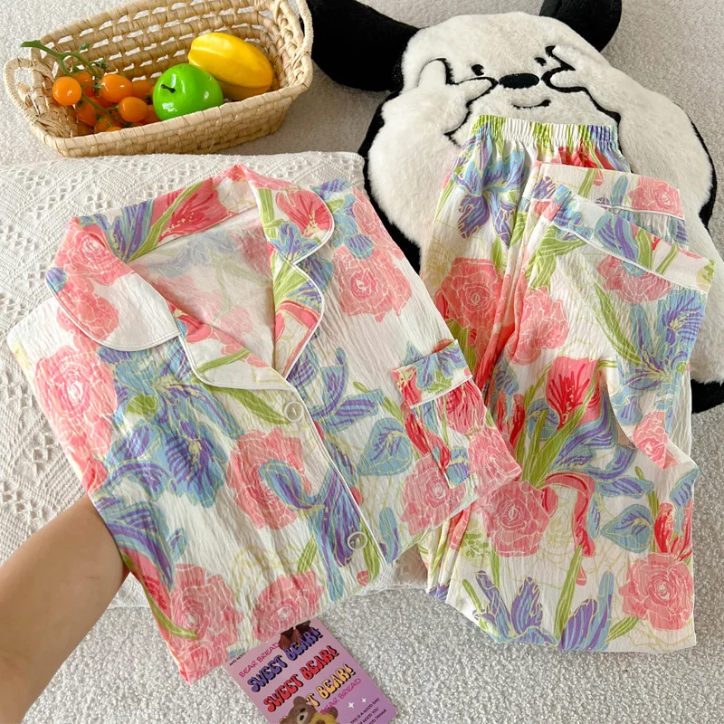 

New Arrival: Sweet Floral Instagram-Inspired Autumn Long-Sleeved Nightdress for Women Premium Cloud-Soft Cotton Homewear Set