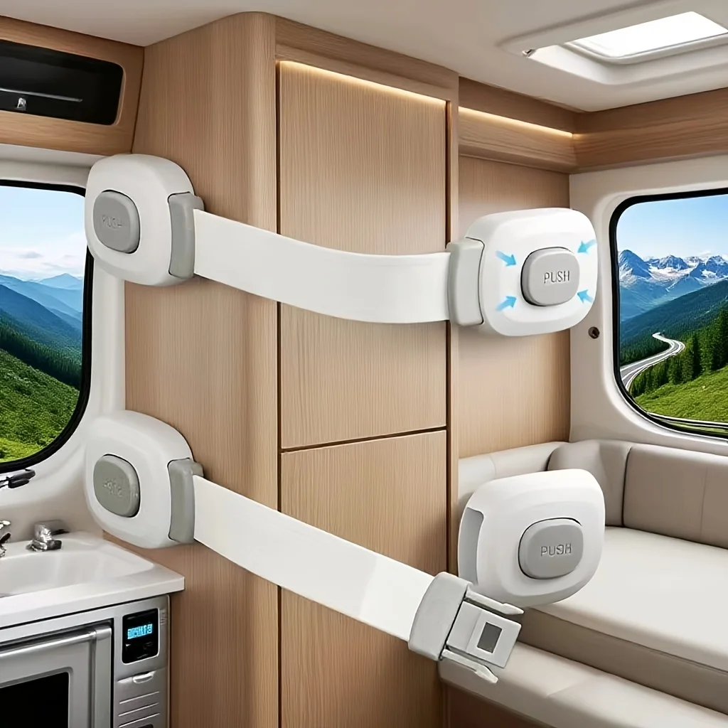 

Caravan Latch Buckle Door Bolt For Secure Locking Simple Plastic Door Latch Adhesive-Backed No-Drill Snap-In Pin